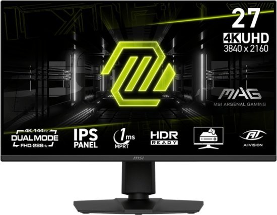מסך מחשב גיימינג ''MSI MAG 275UPD E14 UHD 144Hz / FHD 288Hz 27