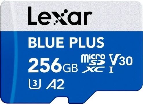 כרטיס זיכרון Lexar Blue Plus MicroSDXC UHS-I עם מתאם SD - נפח 256GB