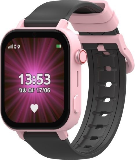 שעון חכם לילדים 4G עם סים מובנה Kidiwatch Connect 5.0 - צבע ורוד