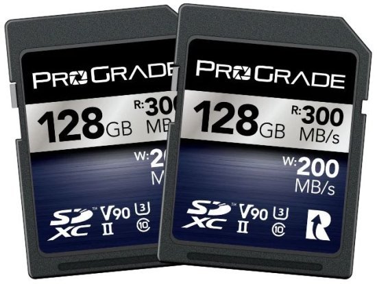 מארז 2 כרטיסי זיכרון בנפח 128GB כל אחד ProGrade Digital SDXC UHS-II V90 Iridium