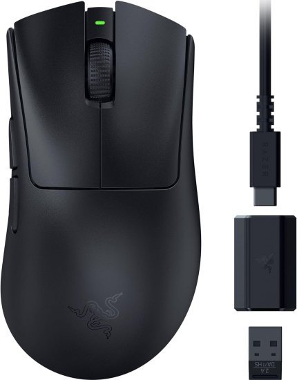 עכבר גיימינג ארגונומי אלחוטי Razer DeathAdder V3 HyperSpeed - שחור