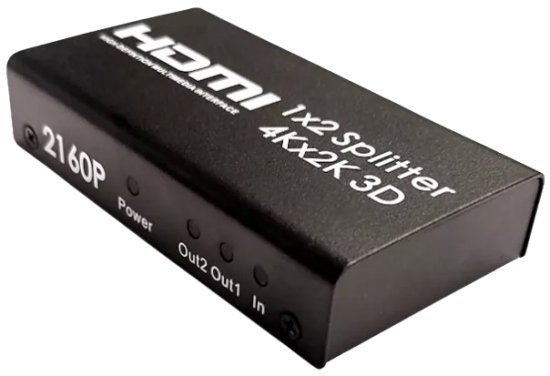 מציאון ועודפים - מפצל 4K מחיבור HDMI ל-2 חיבורי Gold Touch HDMI-4K-SP2 - HDMI - צבע שחור