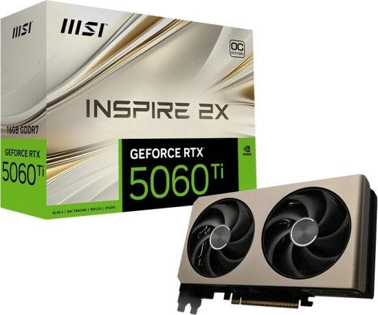כרטיס מסך MSI RTX 5060 Ti 16GB GDDR7 INSPIRE 2X OC
