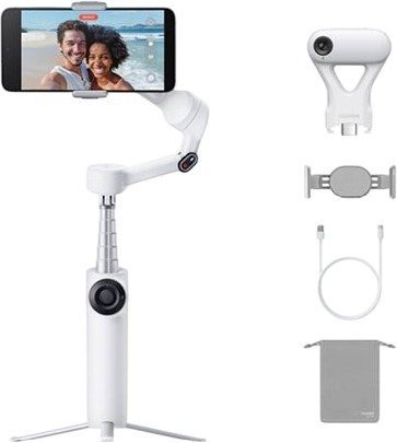 ערכת AI Tracker - מייצב גימבל לסמארטפון Insta360 Flow 2 - צבע לבן