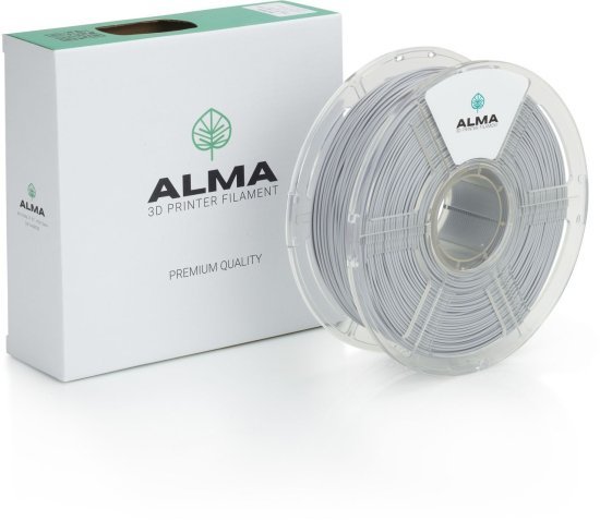 סליל הדפסה (פילמנט) 1.75 מ”מ / 1 ק”ג דגם PLA Matte מבית ALMA - צבע אפור בהיר