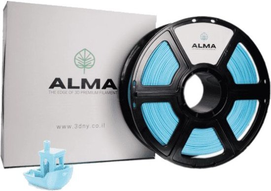 סליל הדפסה (פילמנט) 1.75 מ”מ / 1 ק”ג דגם PLA Matte מבית ALMA - צבע כחול אייס