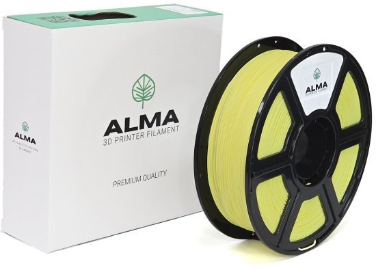 סליל הדפסה (פילמנט) 1.75 מ”מ / 1 ק”ג דגם PLA Matte מבית ALMA - צבע צהוב קרם