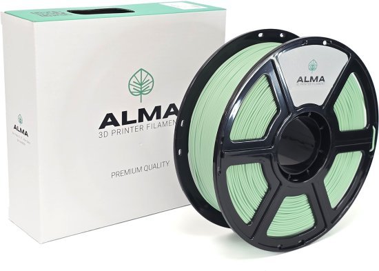 סליל הדפסה (פילמנט) 1.75 מ”מ / 1 ק”ג דגם PLA Matte מבית ALMA - צבע ירוק ים