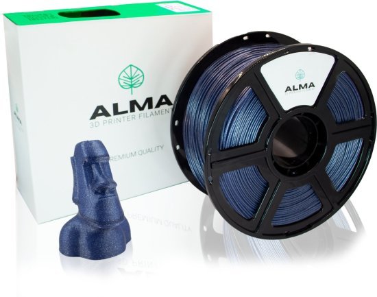 סליל הדפסה (פילמנט) 1.75 מ”מ / 1 ק”ג דגם PLA Galaxy מבית ALMA - צבע כחול