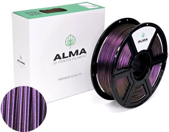 סליל הדפסה (פילמנט) 1.75 מ”מ / 1 ק”ג דגם PLA Multicolor מבית ALMA - צבע סגול עמוק