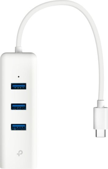 מפצל USB Type-C לחיבור רשת RJ45 בעל 3 חיבורי TP-Link UE330C USB 3.0