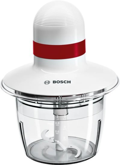 קוצץ מזון קומפקטי 0.8 ליטר Bosch MMRP1000 400W - צבע לבן - שנתיים אחריות יבואן רשמי BSH