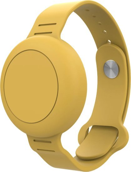 רצועת יד מסיליקון ל-Apple AirTag דגם Aetheris מבית Camel Mountain - צבע צהוב