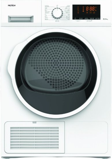 מייבש כביסה קונדנסור פתח חזית 8 ק''ג Proview PVDR8K-COGR 2350W - צבע לבן