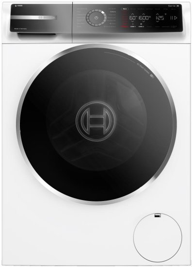 מכונת כביסה פתח חזית 10 ק''ג 1600 סל''ד Bosch Serie 8 WGB256A2IL - צבע לבן / דלת שחורה - תוצרת גרמניה - אחריות יבואן רשמי BSH