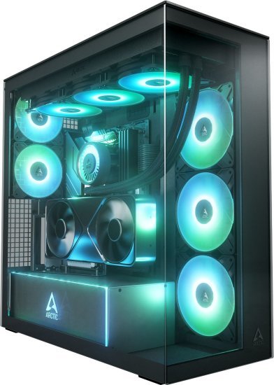 מארז ללא ספק Arctic Xtender VG Premium E-ATX Mid Tower - צבע שחור (Mirror Black)