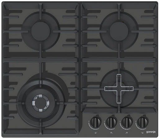 כיריים גז 4 להבות בישול 60 ס''מ Gorenje GTW641B - צבע זכוכית שחורה