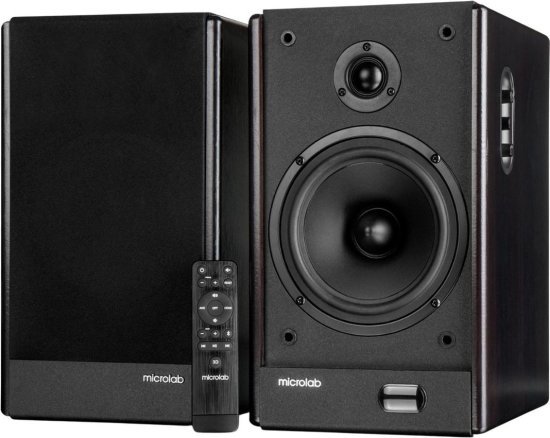 זוג רמקולים מדפיים דגם Solo26 מבית Microlab - צבע שחור