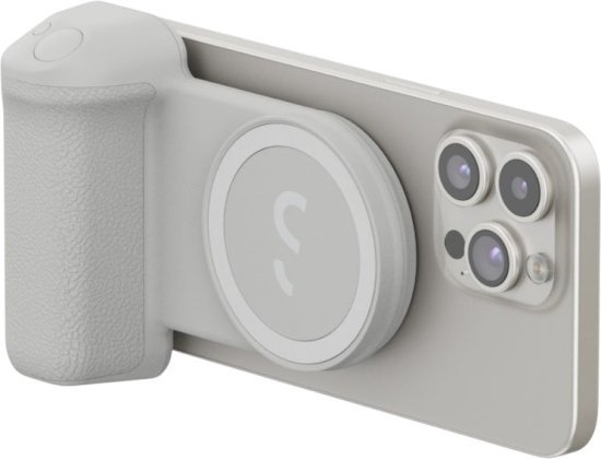 סוללת גיבוי עם אחיזה 5000mAh 15W תואמת Magsafe דגם SnapGrip Pro מבית ShiftCam - צבע Stone