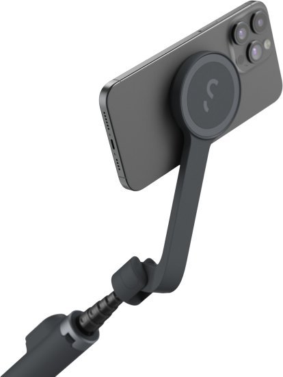 חצובה מוט סלפי תואמת Magsafe עם שלט Bluetooth דגם SnapStand Selfie מבית ShiftCam - צבע Midnight