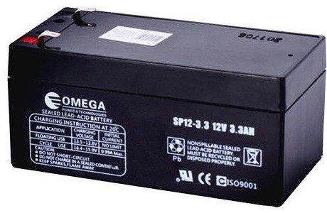 סוללת עופרת חומצה OMEGA 12V 3.3AH