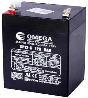 סוללת עופרת חומצה OMEGA 12V 5AH