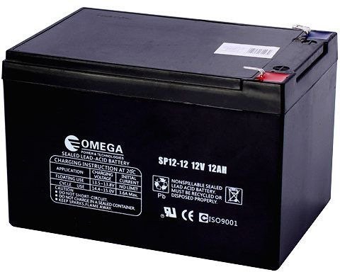 סוללת עופרת חומצה OMEGA 12V 12AH