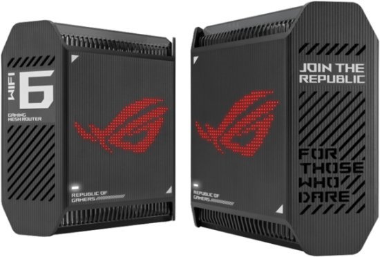 מציאון ועודפים - זוג יחידות ראוטר גיימינג ASUS ROG Rapture GT6 AX10000 Pro Tri-Band WiFi 6 (802.11ax) - בצבע שחור