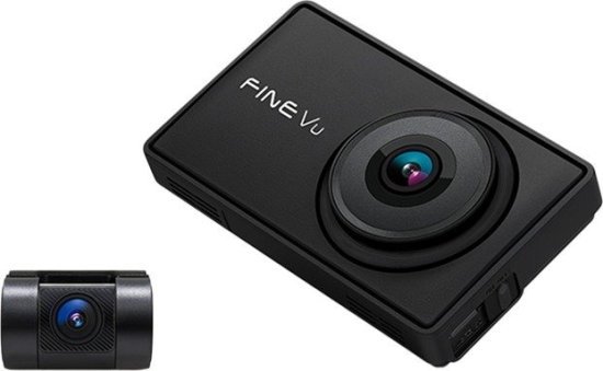 מצלמת דרך קדמית QHD 2K ואחורית FHD לרכב דגם GX9000 מבית FineVu + כרטיס זיכרון 64GB