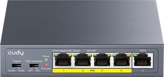 מתג Cudy 5-Port Gigabit PoE+ GS105P
