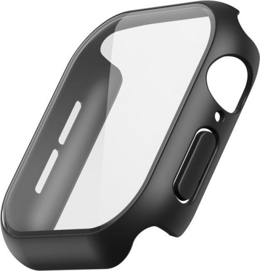 כיסוי פלסטיק עם מגן מסך זכוכית מובנה ל-Apple Watch Series 10/11 (42mm) דגם TemperedCurve מבית Belkin - צבע שחור