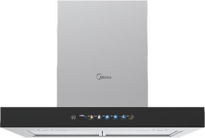 קולט אדים צמוד-קיר 60 ס''מ Midea MH60M77ET23MW-IL - נירוסטה בשילוב זכוכית שחורה מחוסמת