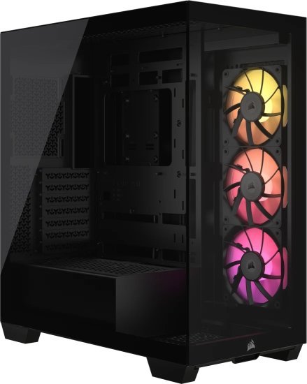 מציאון ועודפים - מארז ללא ספק Corsair iCUE LINK 3500X RGB Tempered Glass Mid Tower ATX - צבע שחור