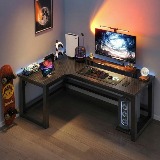 שולחן גיימינג פינתי שמאל ברוחב 120 ס''מ דגם RSM-3031 מבית Rosso Italy - צבע שחור