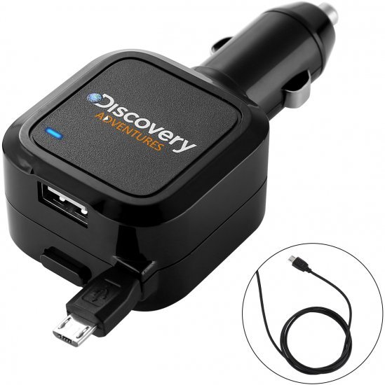 מטען עם כבל נגלל לרכב Discovery Micro USB 3.5A