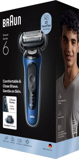 מכונת גילוח חשמלית (יבש ורטוב) Braun Series 6 Wet & Dry 62-B1200s