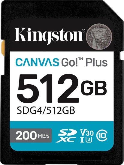 כרטיס זיכרון Kingston SDXC Canvas Go! Plus UHS-I - נפח 512GB