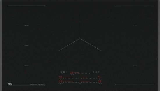 כיריים אינדוקציה 5 אזורי בישול 90 ס''מ AEG Maxisense NIK95N00FB 7350W - צבע שחור - תוצרת גרמניה