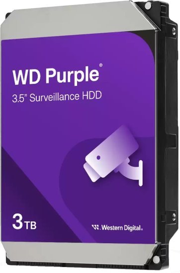 כונן קשיח Western Digital Purple Surveillance 3TB 128MB SATA III