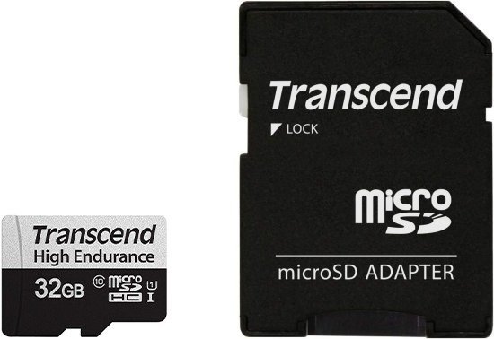 כרטיס זכרון Transcend USD350V Micro SDHC UHS-I U1 C-10 TS32GUSD350V - נפח 32GB - כולל מתאם ל-SD