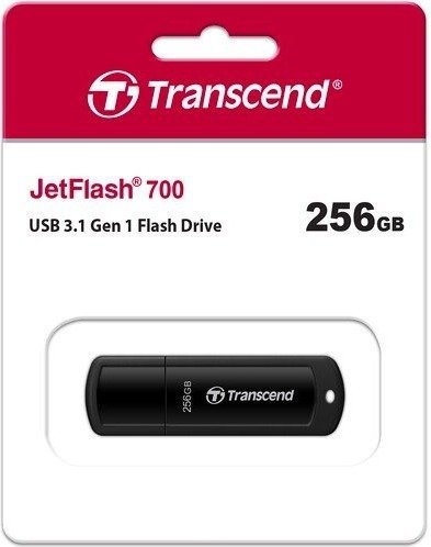 זכרון נייד Transcend JetFlash 700 USB 3.1 256GB TS256GJF700 - צבע שחור