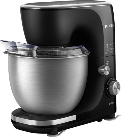 מיקסר שולחני 800W עם קערת נירוסטה 5 ליטר Philips Kitchen Machine HR7922 / 91 - צבע שחור