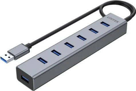 מפצל 7 חיבורים USB 3.0 דגם Y-3090 מבית Unitek - שנתיים אחריות על ידי היבואן הרשמי