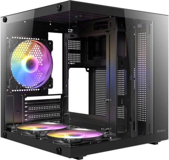 מארז מחשב ללא ספק Antec VCX10M RGB Micro-ATX Mini Tower - צבע שחור