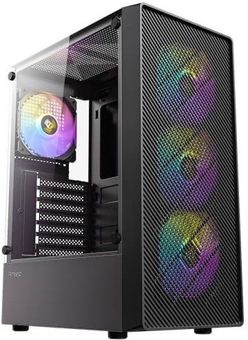מארז מחשב ללא ספק Antec AX26 RGB Elite ATX Mid Tower - צבע שחור