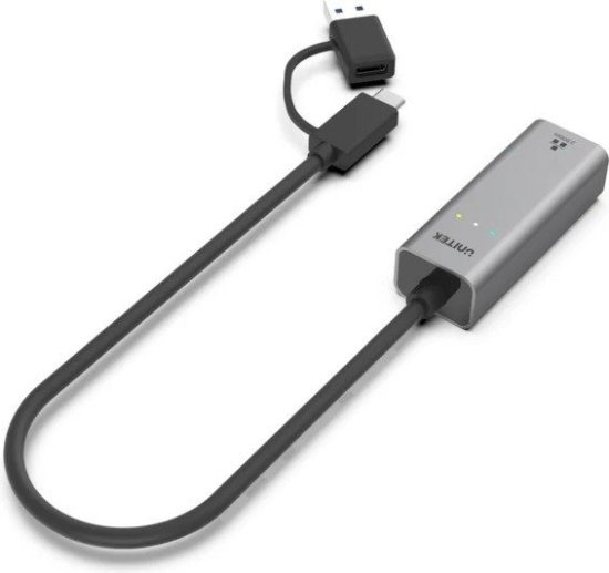 מתאם מחיבור Type-A / Type-C זכר לחיבור RJ45 נקבה מבית Unitek - שנתיים אחריות על ידי היבואן הרשמי