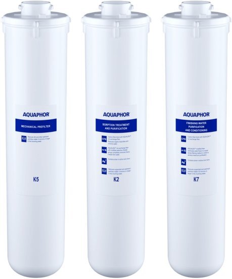 סט סננים למערכת סינון דגם Crystal A מבית AQUAPHOR