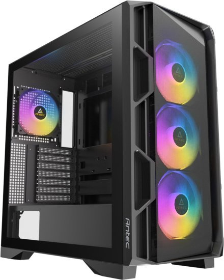 מארז מחשב ללא ספק Antec AX1000 Lite ARGB ATX Mid Tower - צבע שחור