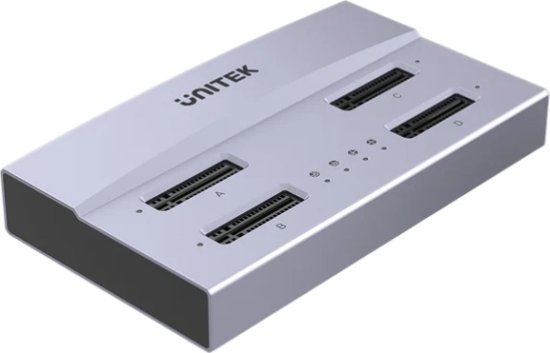 תחנת עגינה ושכפול ל-4 כונני S1243B M.2 SSD מבית Unitek - שנתיים אחריות על ידי היבואן הרשמי