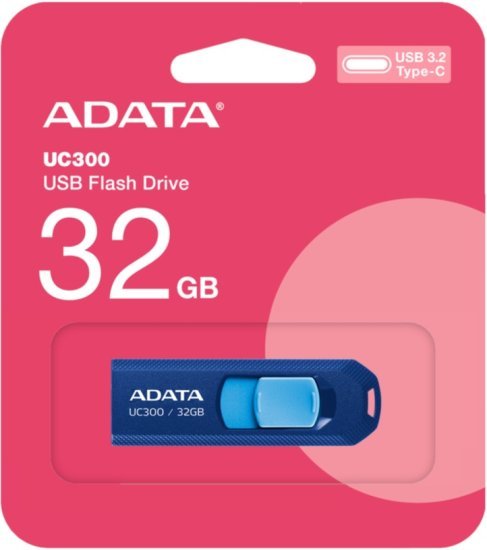 זיכרון נייד USB-C דגם UC300 נפח 32GB מבית Adata - צבע כחול Navy